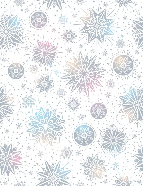 Christmas seamless pattern background with silver snowflakes — Stock Vector