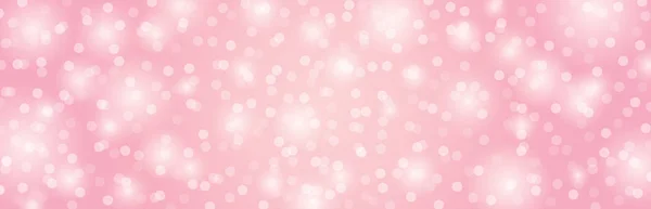 Fundo rosa com círculos bokeh. Feliz Natal e Feliz Ano Novo. Fundo de férias horizontal, cabeçalhos, cartazes, cartões, website.Vector ilustração — Vetor de Stock