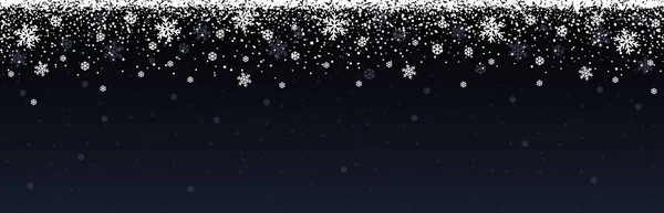 Чорний різдвяний прапор з сніжинками. Веселого Різдва і Веселого Нового Року. Horizontal new year background, headers, posters, cards, website.Vector illustration — стоковий вектор