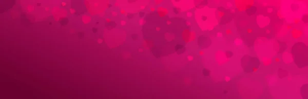 Sevgililer günü kalpli pembe bir pankart. Sevgililer Günü bayrağı. Yatay tatil geçmişi, başlıklar, posterler, kartlar, web sitesi. Vektör illüstrasyonu — Stok Vektör