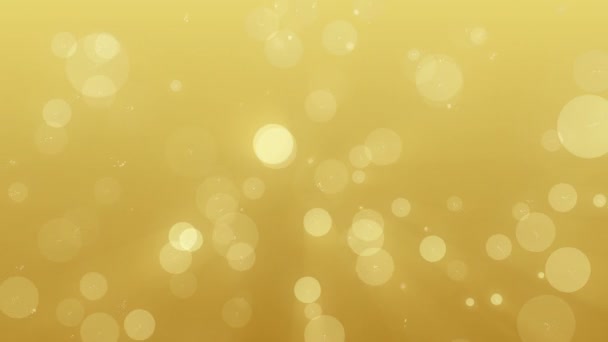 Goldener Hintergrund Mit Lichtern Bokeh — Stockvideo