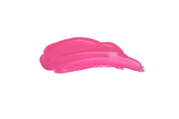 Menutup dari cat lipstik merah muda pada latar belakang putih — Stok Foto