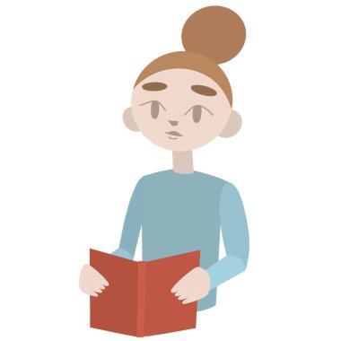 Kitap okuyan güzel bir kız. Çocuklar için eğlence konsepti. Çocuklar için okuma önemi.