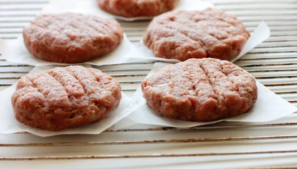 Pflanzliches Fleischkonzept Gemüseburger Patties Auf Dem Grill Erstes Nicht Soja — Stockfoto