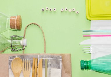 eco friendly kitchen supply and zero waste concept.