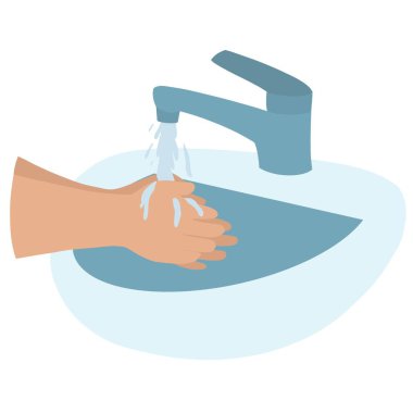 hygiene importance. hands washing in a sink. Preventing infections and coronavirus epidemy.