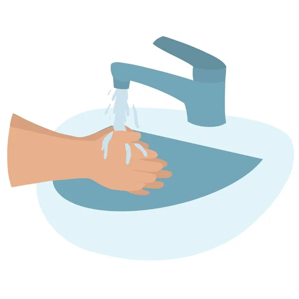 Hygiene importance. hands washing in a sink. Preventing infections and coronavirus epidemy. — Stockfoto