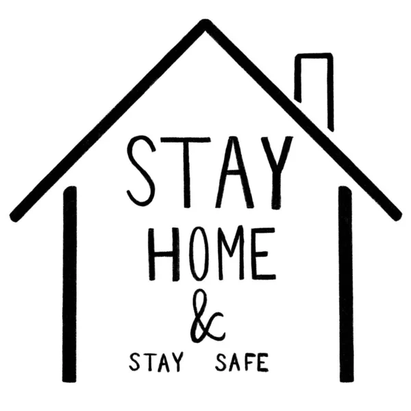 Fique em casa, fique seguro poster design. — Fotografia de Stock