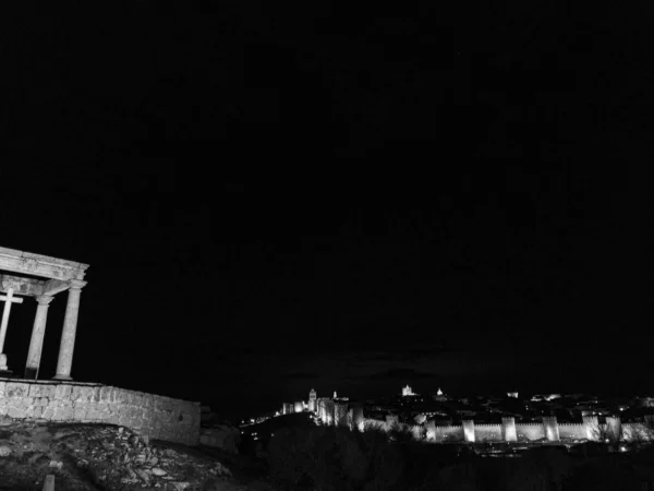Вид Західну Частину Стіни Валу Авіли — стокове фото