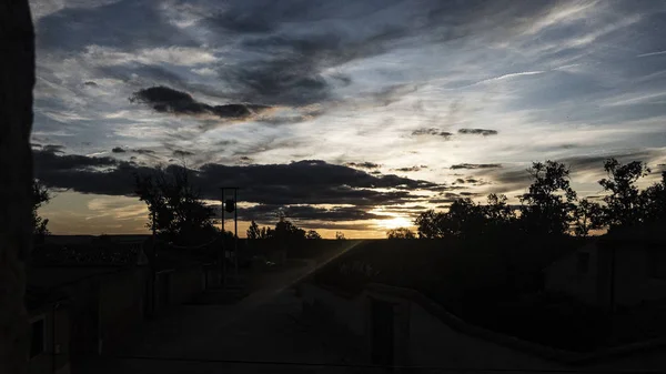 Драматичне Хмарне Небо Заході Сонця — стокове фото