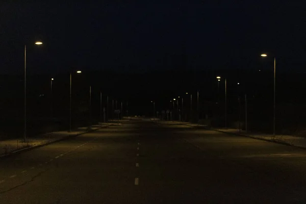 Niemand Straat Nachts — Stockfoto