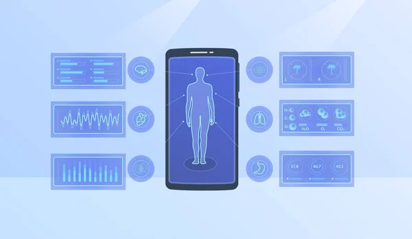 Modern emberi test egészségügyi statisztika infografika modern lapos stílus — Stock Vector