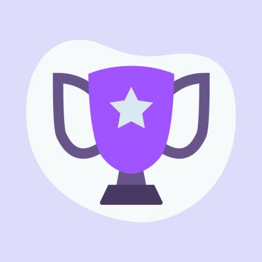 kupa simgesi modern mor renk vektörü ile izole