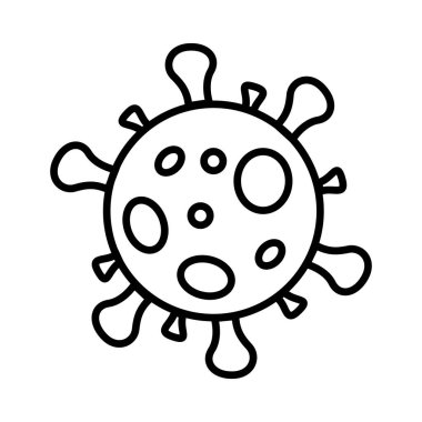 Modern düz çizgi simgesi biçiminde virüs simgesi