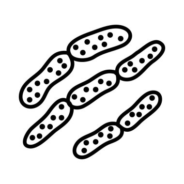 Modern düz çizgi simgesi biçim vektörüne sahip biyotik hücre mikroskobik küçük simgesi