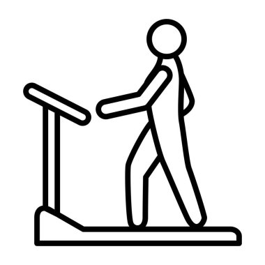 Modern düz çizgi biçimi vektör ile kardiyo çalışan sağlıklı insan simgesi