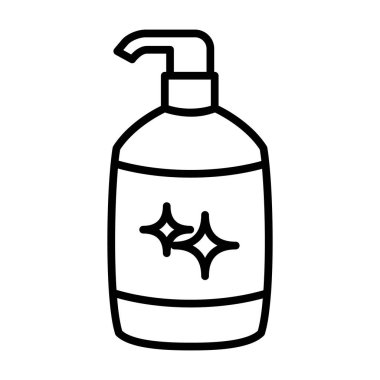 el dezenfektanı modern düz çizgi ikonu stili vektörüyle el simgesini yıkamak için