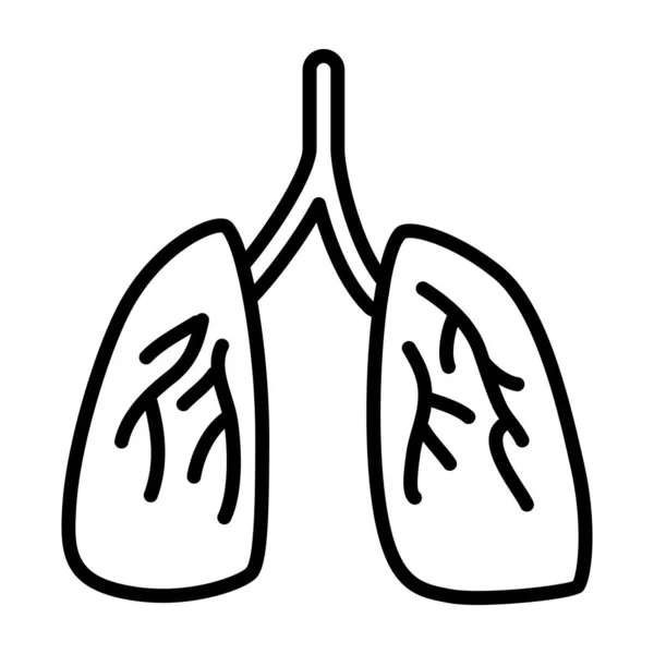 Pulmones Humanos Icono Con Línea Plana Moderna Icono Estilo Vector — Vector de stock