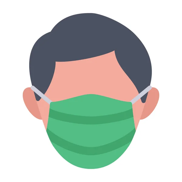 Homme Utiliser Icône Masque Avec Couleur Icône Style Plat Moderne — Image vectorielle