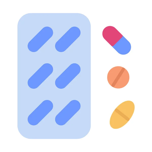 Medical Pills Capsule Icon Modern Flat Style Icon Color Colorful — Stock Vector