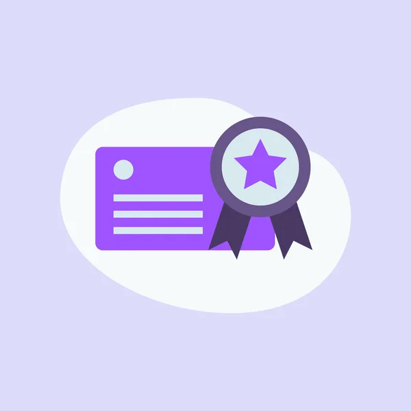 Business Certificate Icon Modern Flat Style Fluid Background Shape Purple — Stock Vector