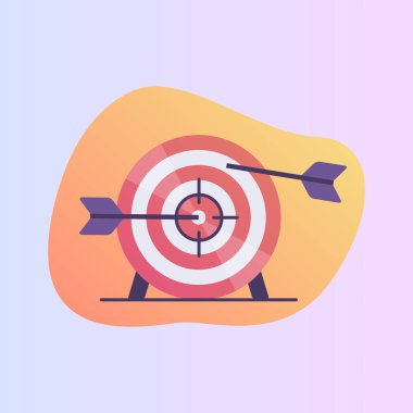 iş hedefleri ve modern renk dolu ve akışkan dalga vektörüne sahip hedef simge