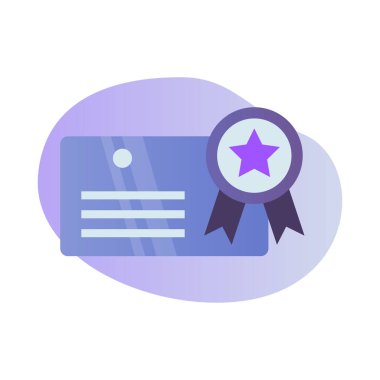 iş sertifikası veya sertifika ikonu modern renk tam ve akışkan şekil dalga vektörü