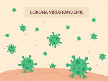 Virüs koronası covid-19 paneli ya da modern düz stil vektörlü insan derisi ile arka plan şablonu