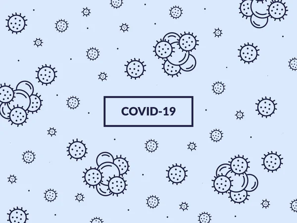 Corona Virus Covid Achtergrond Patroon Textuur Met Platte Stijl Lijn — Stockvector