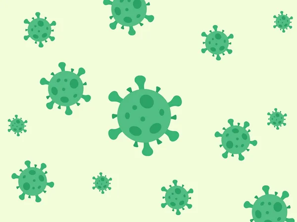 Virus Groen Patroon Voor Achtergrond Textuur Met Moderne Platte Stijl — Stockvector