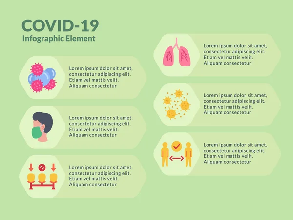 Covid Corona Enfermedad Infografía Con Algunos Iconos Relacionados Con Vector — Archivo Imágenes Vectoriales