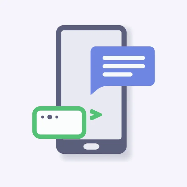 Icône Des Applications Messagerie Mobile Texte Avec Vecteur Style Isométrique — Image vectorielle