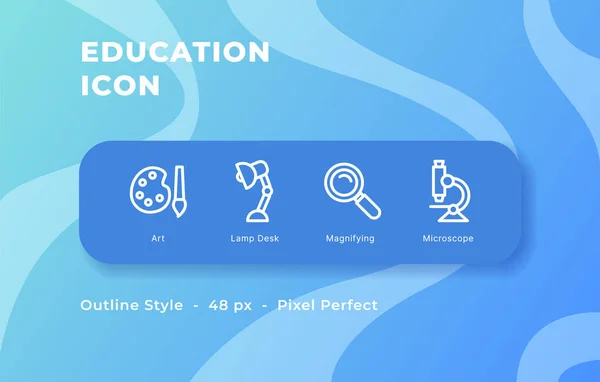 Education icon set with out line style modern vector illustration.
