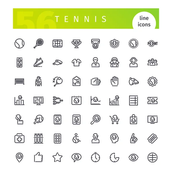 Tennis Line Icons Set — Stock Vector