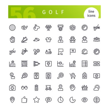 Golf satır Icons Set
