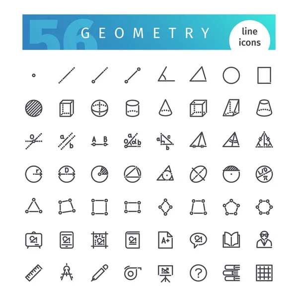 Geometry Line Icons Set — Stockový vektor