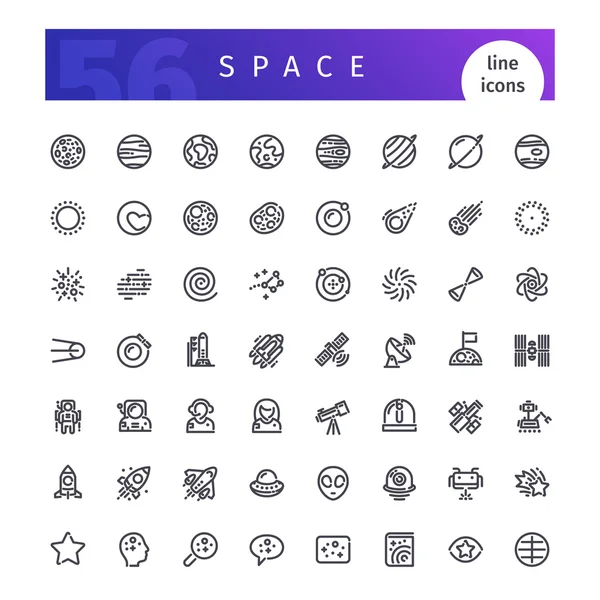 Set di icone della linea spaziale — Vettoriale Stock
