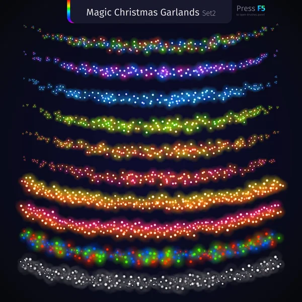 Magische kerst slingers Set2 — Stockvector