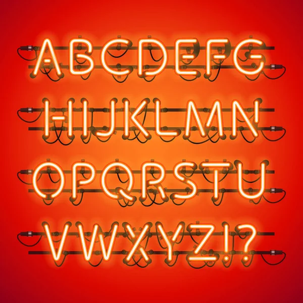 Parlak Neon kırmızı alfabesi