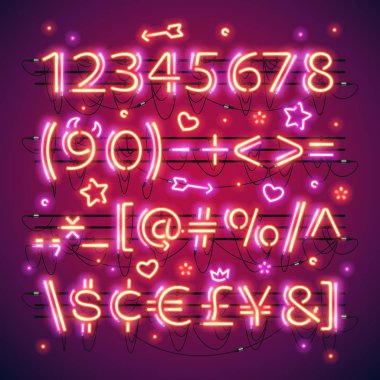 Çift Kişilik Neon parlayan kırmızı sayılar
