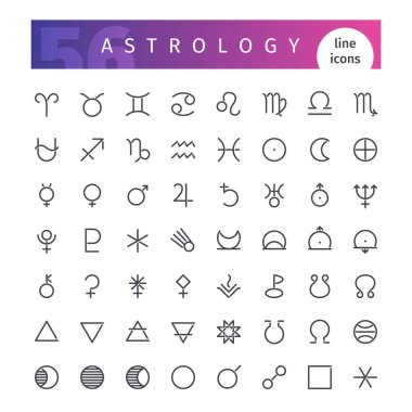 Astroloji satır Icons Set