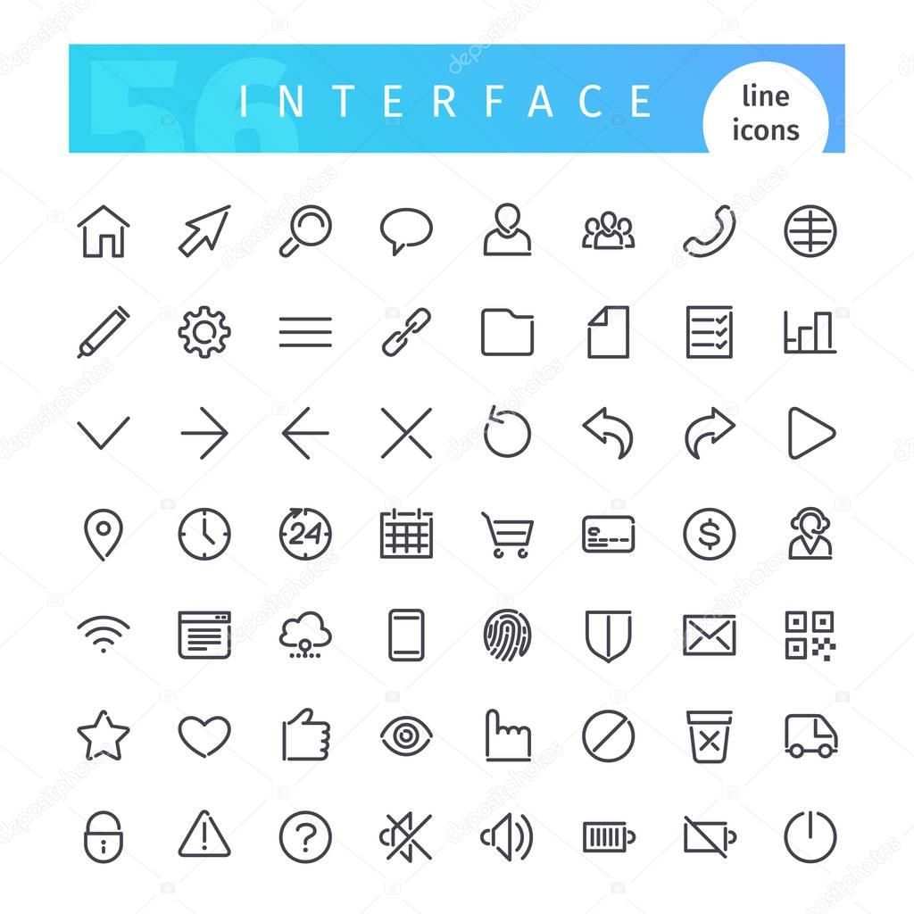 Interface Line Icons Set