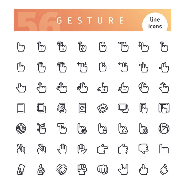 Conjunto de iconos de línea de gestos — Vector de stock