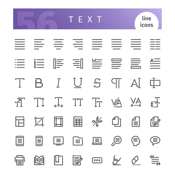 Text Line Icons Set — Stock Vector