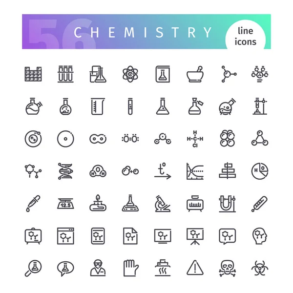 화학 선 아이콘 세트 — 스톡 벡터