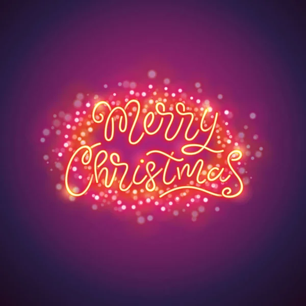 De kleurrijke affiche vrolijk kerstfeest met magische Sparkles — Stockvector