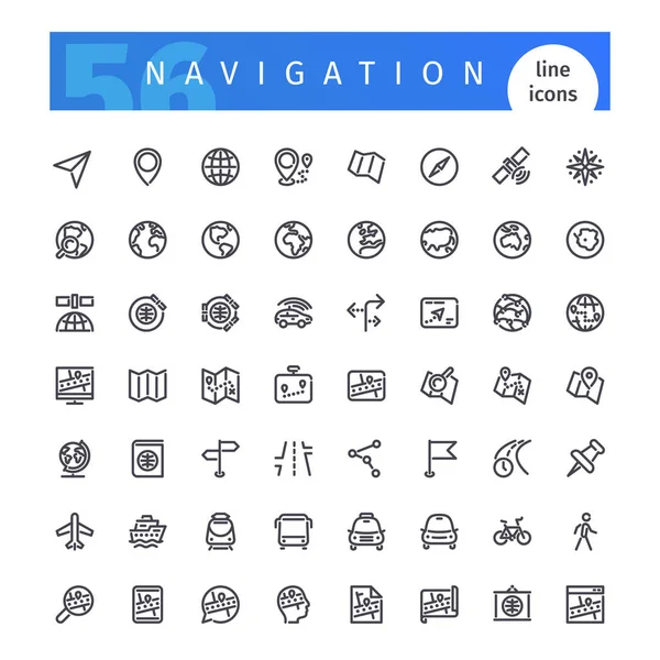 Conjunto de iconos de línea de navegación — Vector de stock