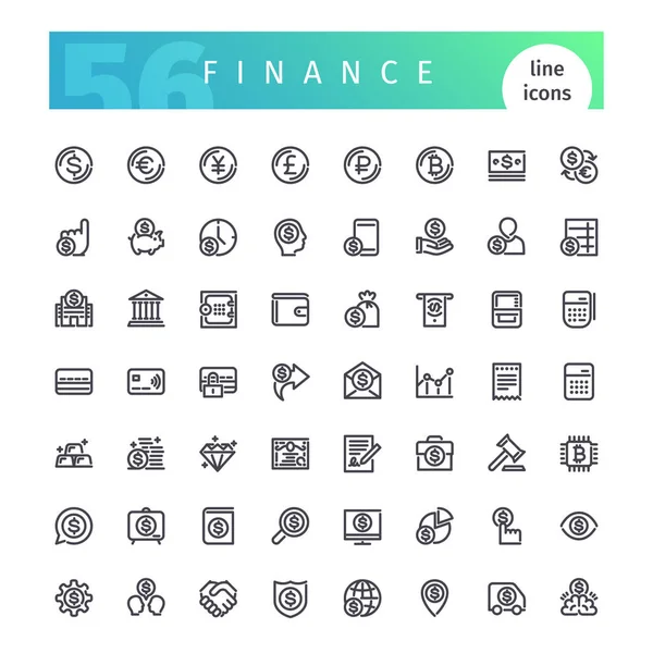 Finance Line Icons Set — Stock Vector