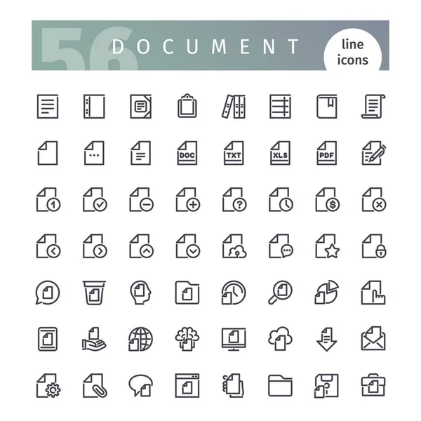 Set ikon baris dokumen - Stok Vektor