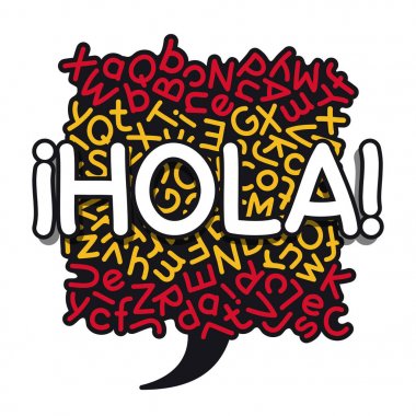 İspanyolca dil öğrenme kabarcık bayrak